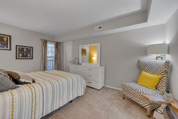 Plush carpeting in bedroom